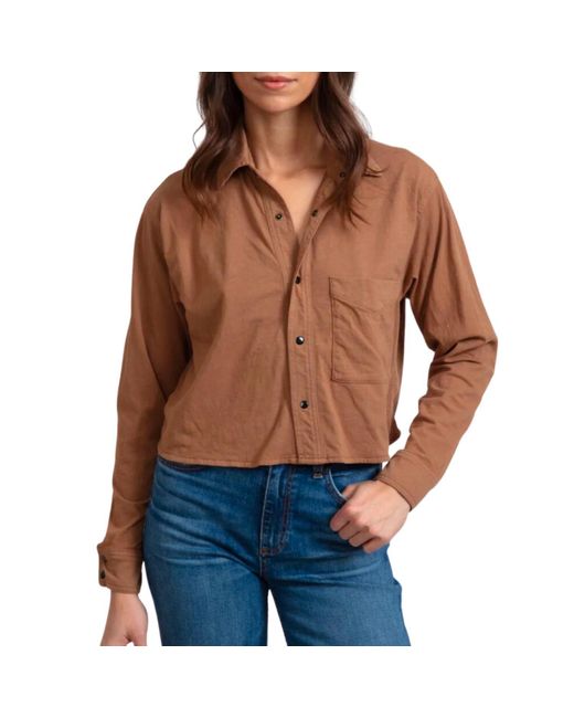 ASKK NY Blue Cropped Button Up Shirt