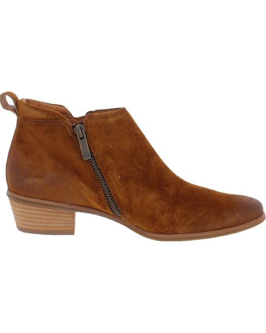 Paul Green Jillian Suede Stacked Heel Booties in Brown Lyst