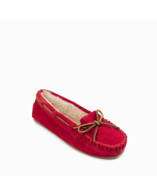 Minnetonka Red Cally Moccasin Slipper