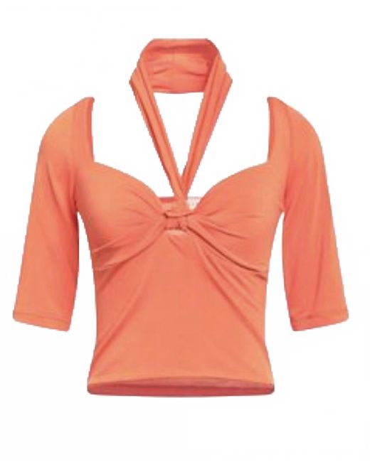 Haveone Orange Halter-Neck Top