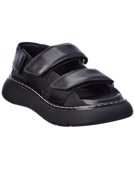 Khaite Murray Chunky Leather Sandal in Black | Lyst