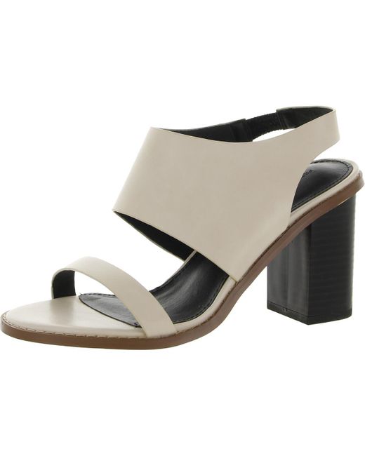 French Connection Brown Lori Vegan Leather Padded Insole Block Heel