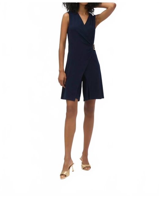 Joseph Ribkoff Blue Wrap Sleeveless Jumpsuit