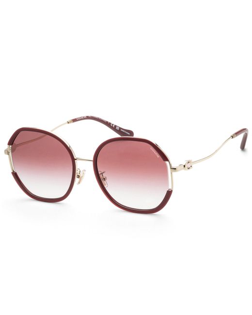 COACH Pink 59mm Light Gold/burgundy Sunglasses