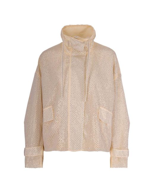 Pinko Natural Rhinestone Flap Jacket