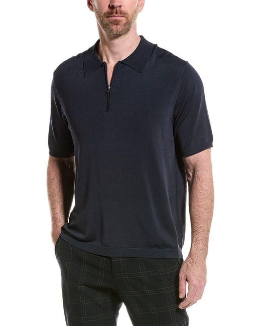 Tahari Blue Half-zip Polo Shirt for men