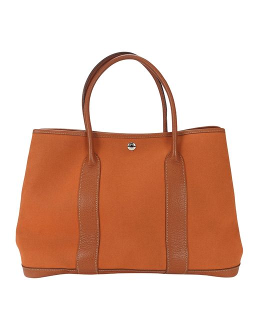 Hermès Brown Garden Party Canvas Tote Bag (pre-owned)