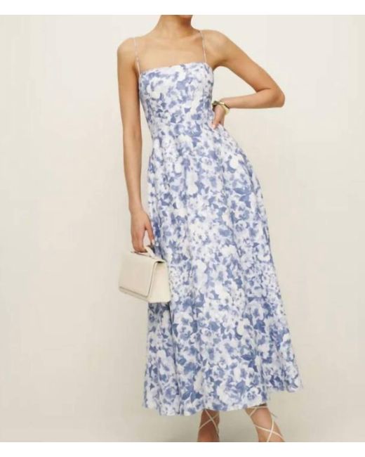 Reformation Women's Blue Monette Floral Dress