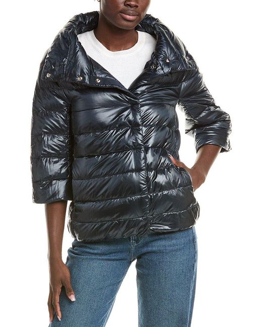 Herno Black 3/4-Sleeve Puffer Jacket