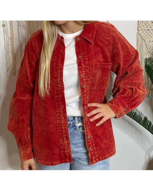 Jodifil Red Corduroy Shacket