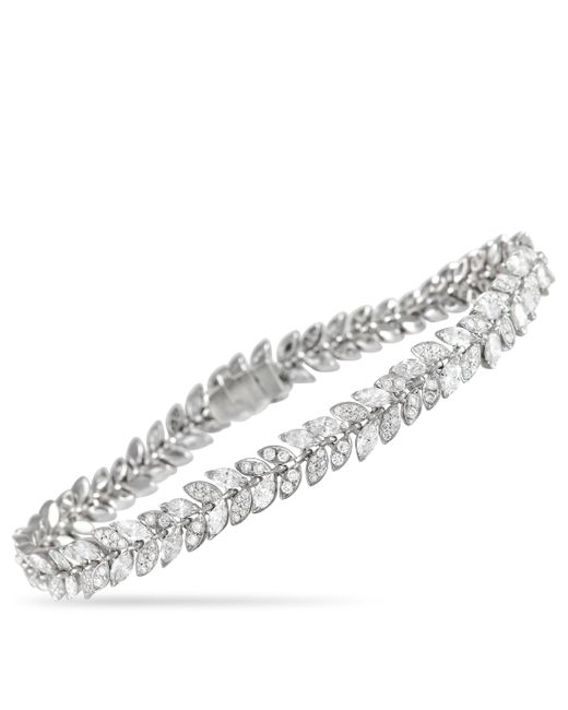 Tiffany & Co White Victoria Platinum 5.46 Ct Diamond Vine Tennis Bracelet