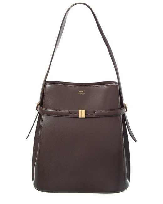 Totême  Brown Belted Leather Bucket Bag