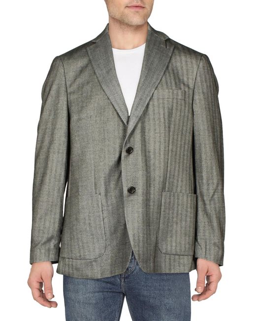 Lauren by Ralph Lauren Gray Lacota Herringbone Suit Separate Sportcoat for men