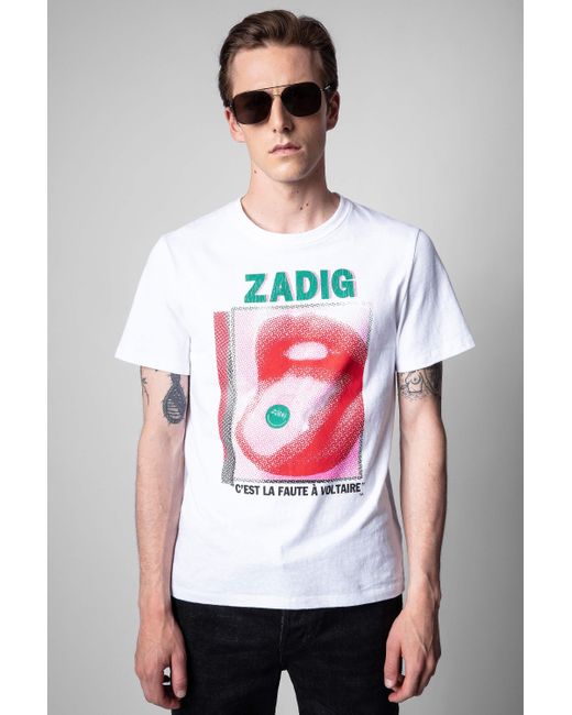Zadig & Voltaire Ted Voltaire T-shirt in White for Men | Lyst