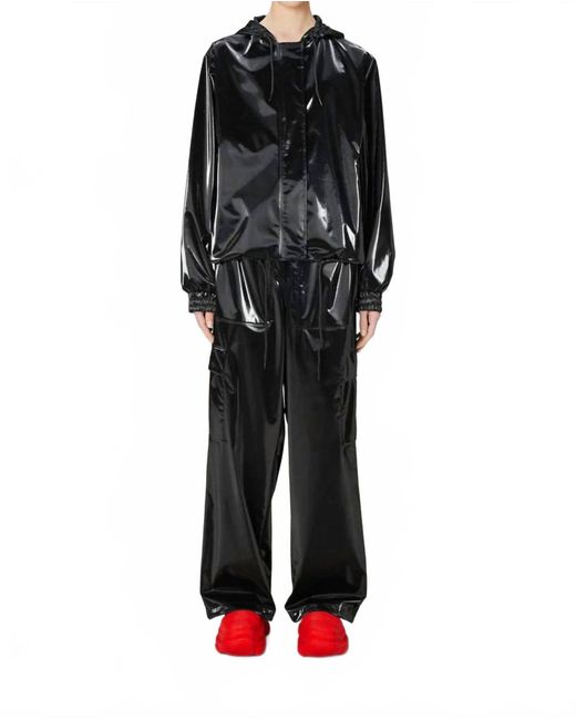 Rains Black String Waterproof Jacket