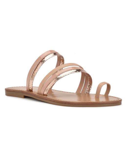 Nine West Pink Wncins3 Faux Leather Slip On Strappy Sandals