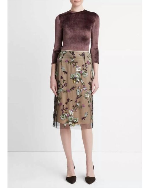 Vince Brown Begonia Sequin Skirt