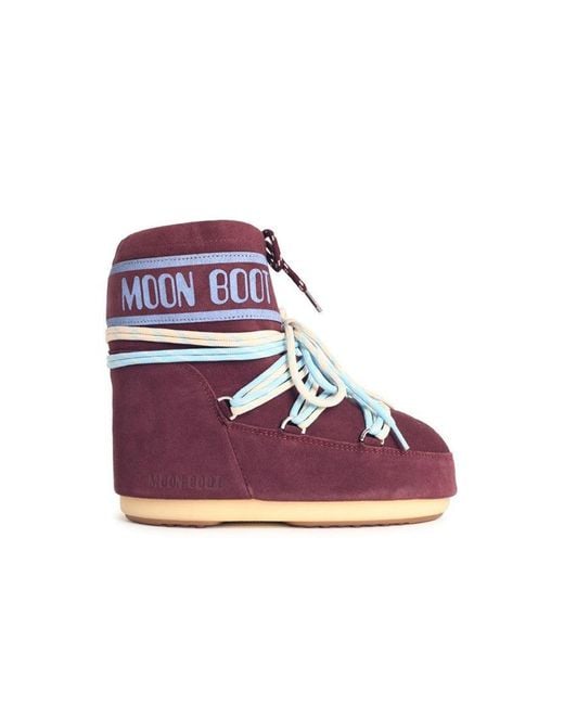 Moon Boot Pink Burgundy Suede Boots
