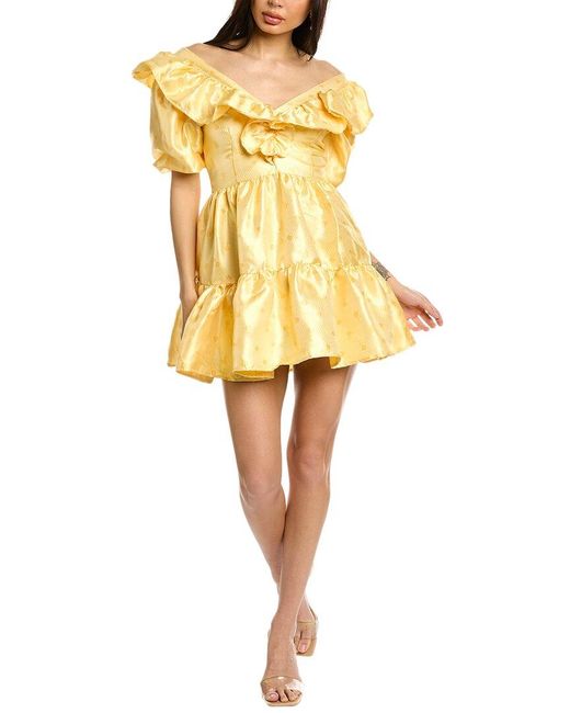 Sister Jane Yellow Starfish Ruffle Mini Dress