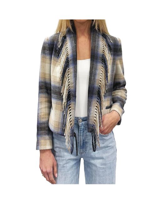 Drew Blue Warren Open Front Knit Blazer