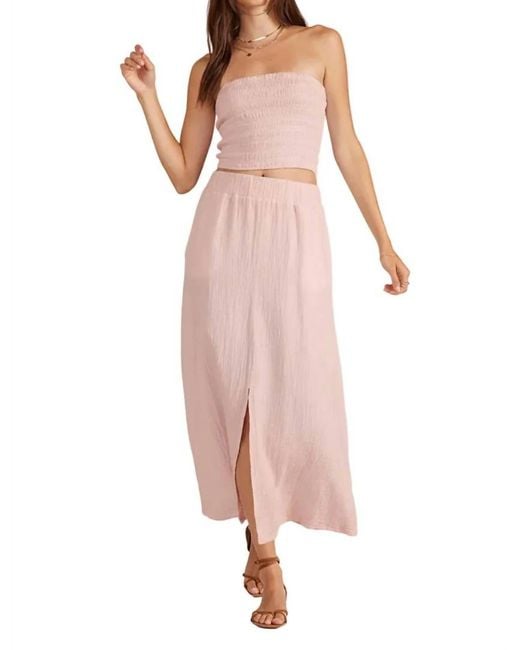 Bobi Pink Split Front Maxi Skirt