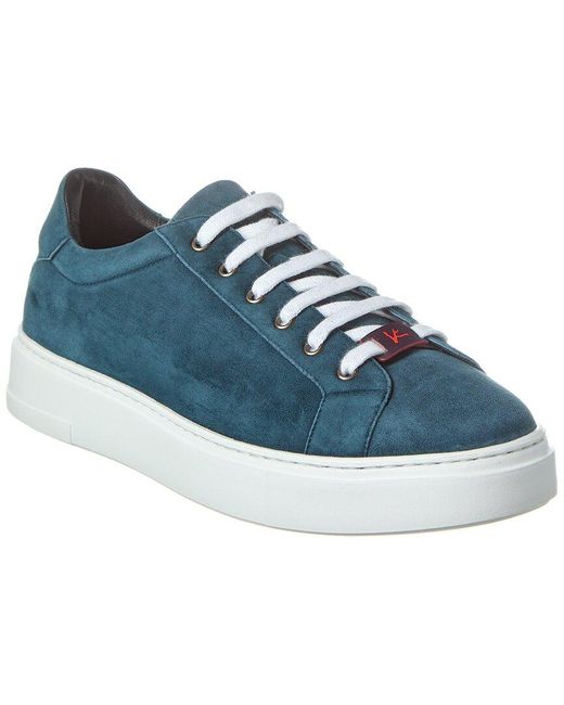 Isaia Blue Suede Sneaker for men