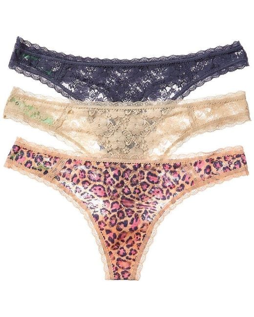 Honeydew Intimates Blue 3pk Lady In Lace Thong
