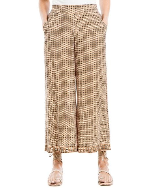 Max Studio Natural Crepe Crop Wide Leg Pant