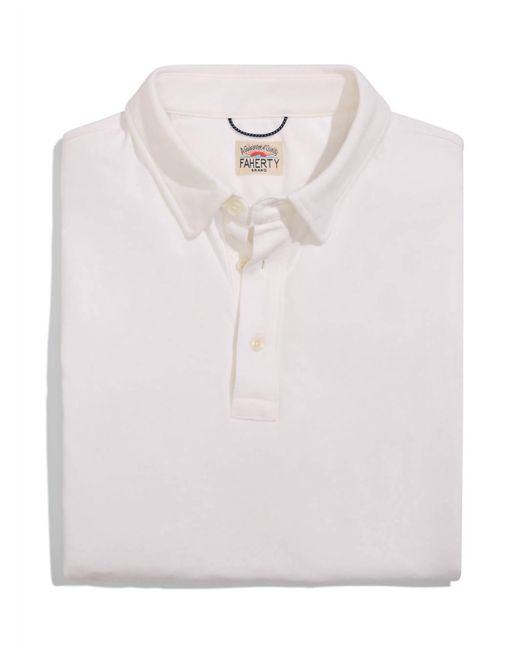 Faherty Brand White Movement Short-sleeve Polo for men