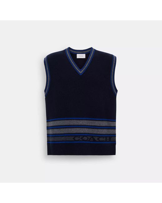 COACH Blue Sweater Vest for men