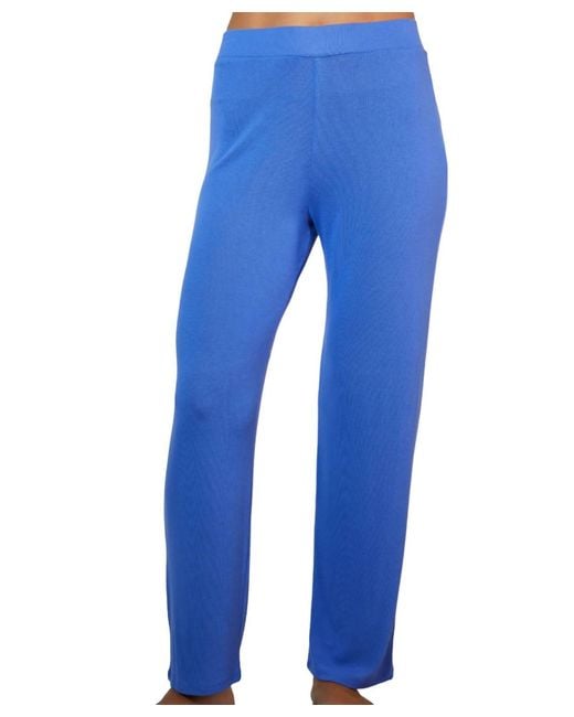 French Kyss Blue Solid Wide Leg Pants