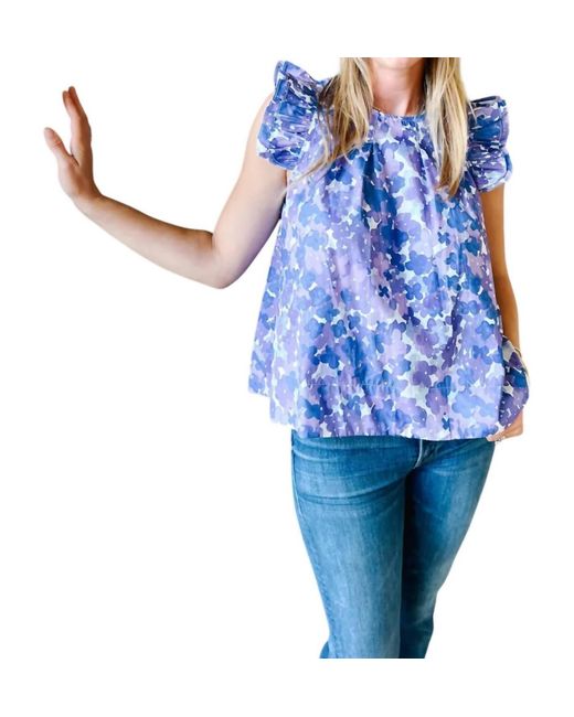 Brooke Wright Blue Charlie Top Blouse