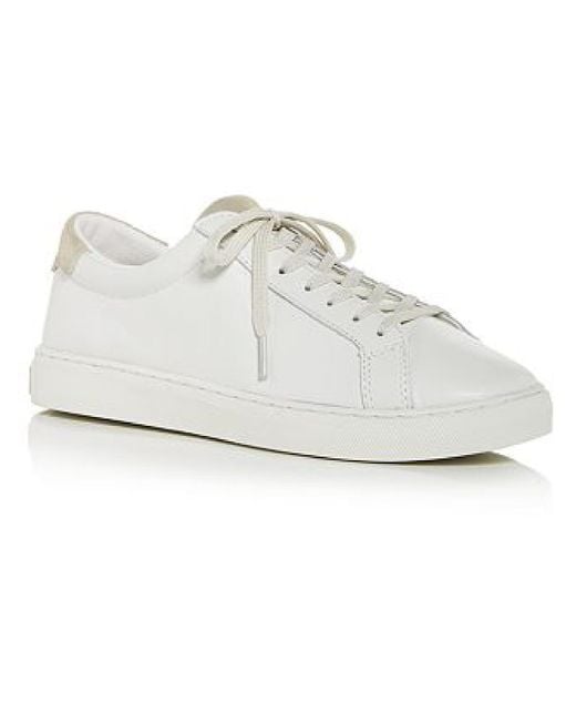 Marc Fisher White Kelli Leather Lace Up Casual And Fashion Sneakers
