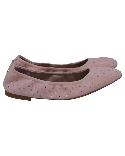 Stuart Weitzman Purple Crystal-Embellished Ballet Flats