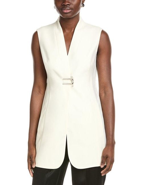 Akris White Wool Gillet