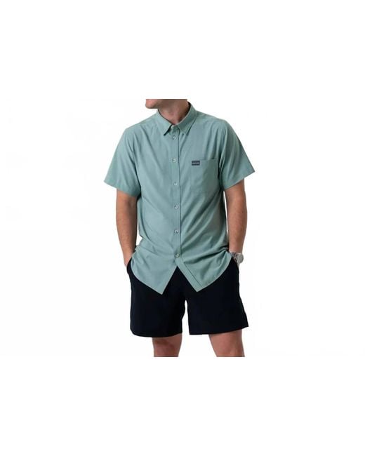Burlebo Blue Performance Button Up Shirt for men