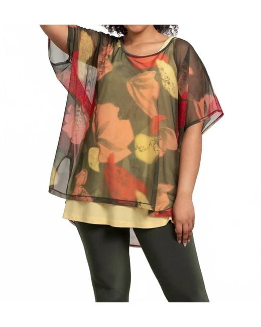 Sympli Multicolor Mesh Slit Back Tunic