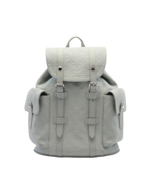 Louis Vuitton Christopher Pm Monogram Mineral Backpack Rucksack Taurillon Leather Light Gray