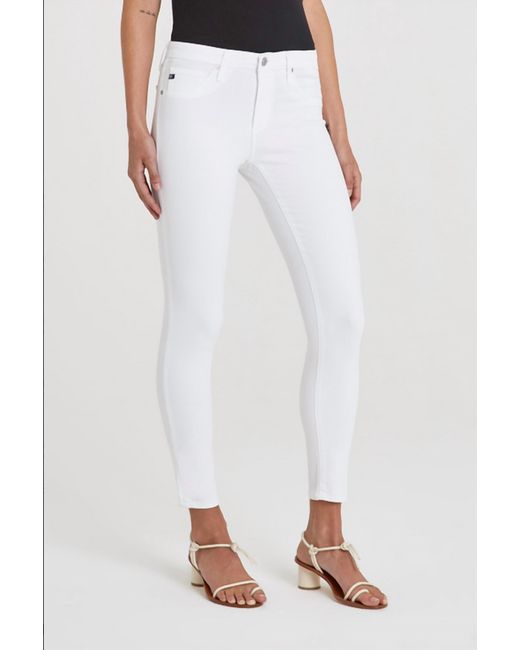 AG Jeans White Prima Crop Jeans