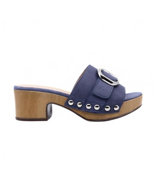 Wonders Blue Baltic Studded Clog
