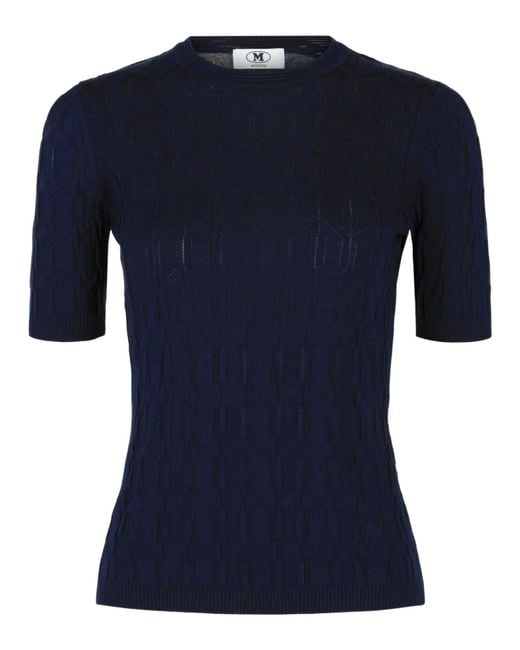 Missoni Blue Cable-Knit Pattern Sweater