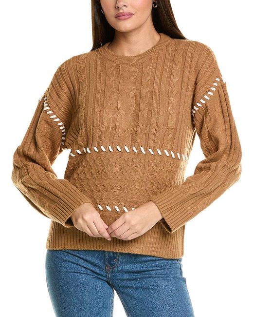Design History Blue Whipstitch Sweater