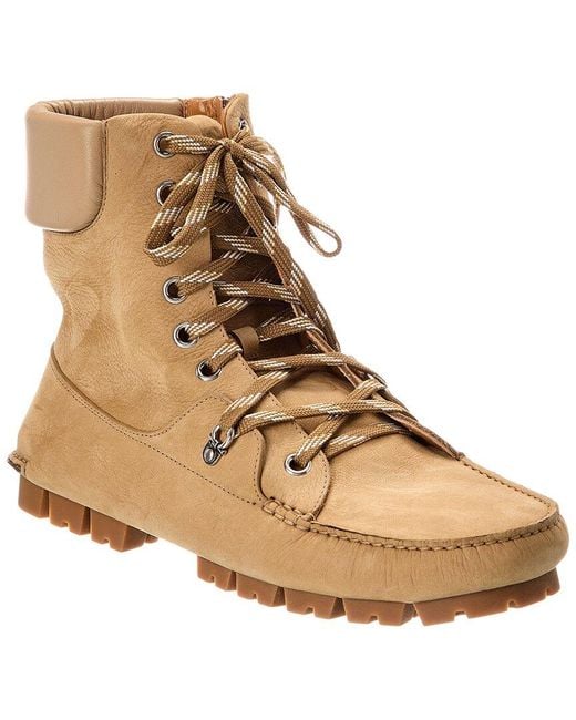 Ferragamo Natural Grifo Leather Hiking Boot for men