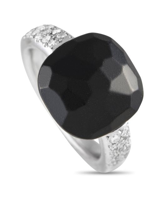 Pomellato Black Capri 18k Gold Diamond And Jet Ring Po34-012524