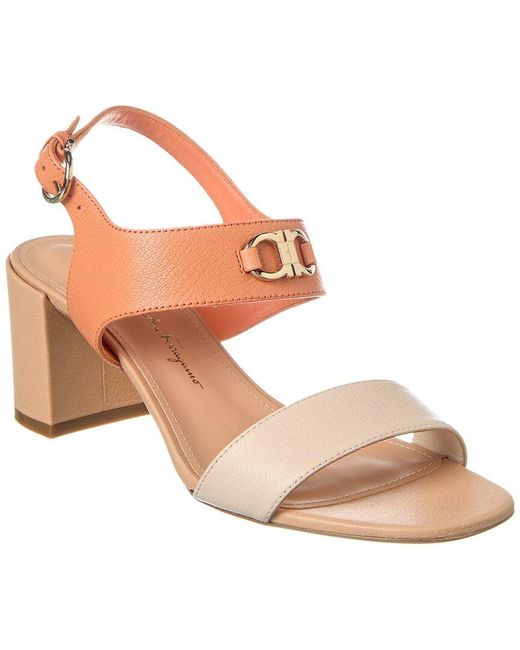 Ferragamo Pink Cayla Leather Sandal