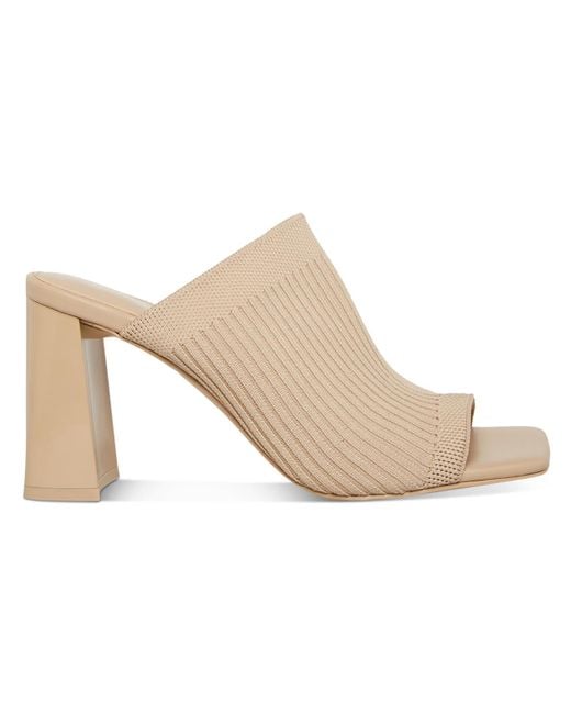 Madden Girl Wendi Faux Leather Square Toe Mules in Natural | Lyst