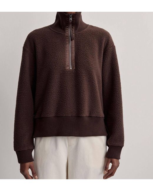 Varley Brown Roselle Half-zip Fleece Sweatshirt