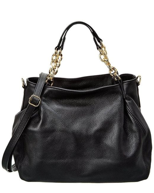 Italian Leather Shoulder Bag in Black Lyst