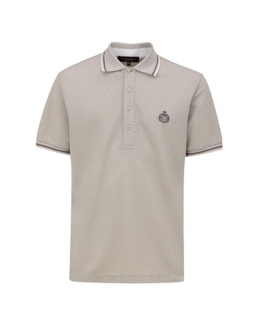 Canali Gray Cotton Polo Shirt for men