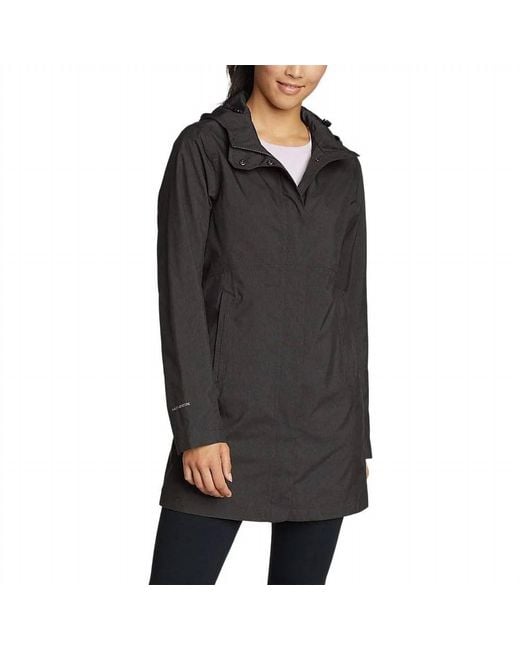 Eddie Bauer Black Eastsound Trench Coat